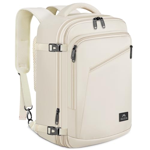 MATEIN 40x30x20 Handgepäck Damen, Reisetasche Medium Business Arbeit Frauen Expandable Wasserabweisend Lightweight Cabin Bag für Wochenenden, Beige MATEIN 40x30x20 Handgepäck Damen, Reisetasche Medium Business Arbeit Frauen Expandable Wasserabweisend Lightweight Cabin Bag für Wochenenden, Beige von MATEIN