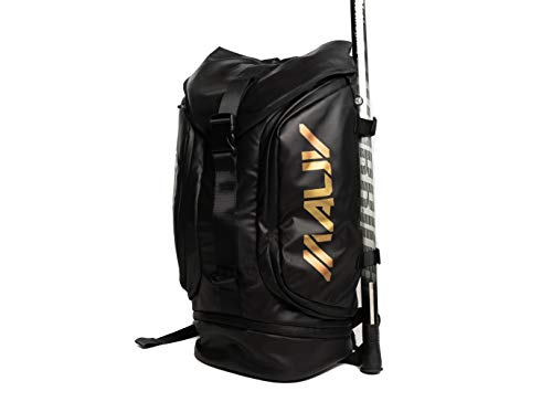 MAUV Lacrosse-Tasche - Lacrosse-Rucksack - für Lacrosse- oder Feldhockey-Ausrüstung mit zwei Stockhaltern und separatem Stollenfach - schwarz von MAUV