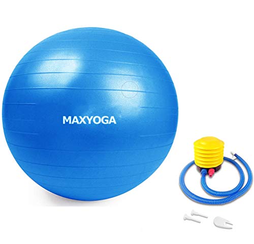 MAXYOGA® Anti-Burst-Übungsball für Yoga, Gleichgewicht, Fitness, Training, 65-cm-Antiexplosions-Übungsball, einschließlich Luftpumpe. von MAX YOGA