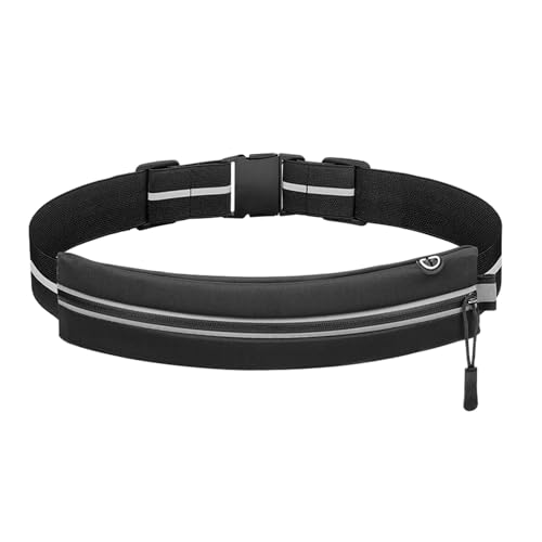 1 Stück Schwarze Lauf-Hüfttasche, Outdoor-Sport, Laufen, wasserdichte Hüfttasche, Fitness-Radsport-Gürteltasche, reflektierende Schwarze Handy-Hüfttasche von MAXQUU