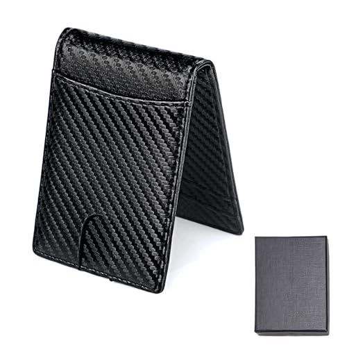 1 Stück schwarzes Kartenetui aus Karbonfaser, RFID-blockierendes Herren-Leder-Geldbörse, Mikrofaser-PU-Kartenetui, minimalistisches schwarzes, dünn gefaltetes Portemonnaie, Kartenetui und Geldbörse. 1 Stück schwarzes Kartenetui aus Karbonfaser, RFID-blockierendes Herren-Leder-Geldbörse, Mikrofaser-PU-Kartenetui, minimalistisches schwarzes, dünn gefaltetes Portemonnaie, Kartenetui und Geldbörse. von MAXQUU
