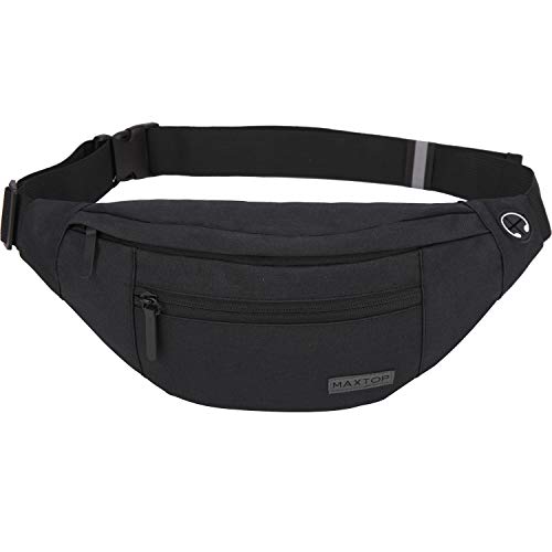MAXTOP Bauchtasche Hüfttasche Laufgürtel für Männer Frauen Unisex-Gürteltasche mit Kopfhöreranschluss und 4 Reißverschlusstaschen Verstellbarer Gürtel für Outdoor Workout Wandern MAXTOP Bauchtasche Hüfttasche Laufgürtel für Männer Frauen Unisex-Gürteltasche mit Kopfhöreranschluss und 4 Reißverschlusstaschen Verstellbarer Gürtel für Outdoor Workout Wandern von MAXTOP