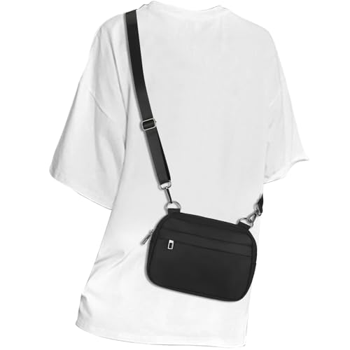 MAXTOP Kleine Crossbody Bag Damen Herren Schwarz Umhängetasche Damen Handy Gürteltasche Geldbörse Fanny Pack mit verstellbarem Gurt für Reisen Casual Festival Geschenke MAXTOP Kleine Crossbody Bag Damen Herren Schwarz Umhängetasche Damen Handy Gürteltasche Geldbörse Fanny Pack mit verstellbarem Gurt für Reisen Casual Festival Geschenke von MAXTOP