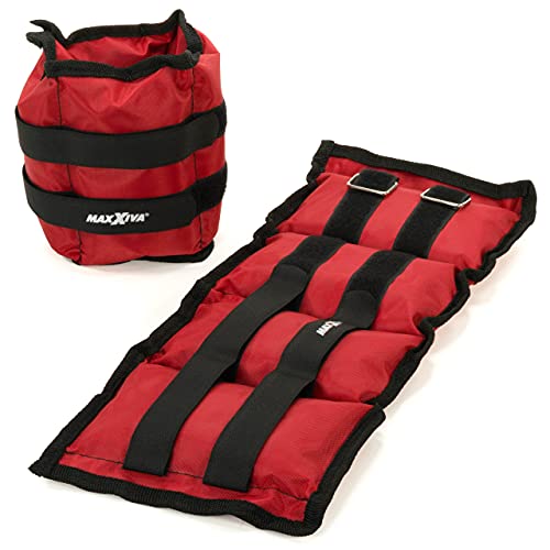 MAXXIVA Gewichtsmanschetten Laufgewichte Set Rot 2 x 1,2kg Füllung Eisensand Joggen Workout Lauftraining Armgewicht Beingewicht MAXXIVA Gewichtsmanschetten Laufgewichte Set Rot 2 x 1,2kg Füllung Eisensand Joggen Workout Lauftraining Armgewicht Beingewicht von MAXXIVA