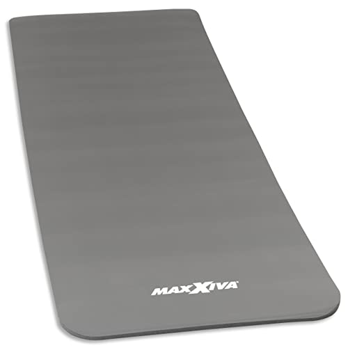 MAXXIVA Gymnastikmatte Grau Fitnessmatte Yogamatte 190x60x1,5 cm schadstofffrei inklusive Tragegurt von MAXXIVA