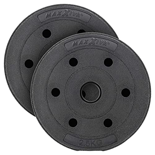 MAXXIVA Hantelscheiben-Set Zement 2 x 2,5 kg Ersatzgewichte für Muskelaufbau Krafttraining Fitness-Zubehör Gewichtheben 5kg MAXXIVA Hantelscheiben-Set Zement 2 x 2,5 kg Ersatzgewichte für Muskelaufbau Krafttraining Fitness-Zubehör Gewichtheben 5kg von MAXXIVA