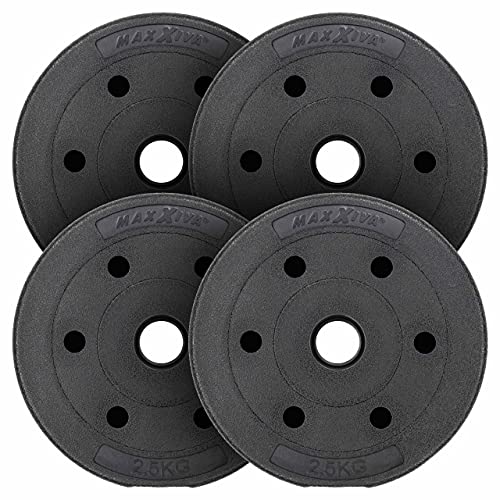 MAXXIVA® Hantelscheiben-Set Zement 4 x 2,5 kg Ersatz-Gewichte Muskelaufbau Krafttraining Fitness-Zubehör Gewichtheben 10 kg 4x2,5kg Gewichts-Scheiben MAXXIVA® Hantelscheiben-Set Zement 4 x 2,5 kg Ersatz-Gewichte Muskelaufbau Krafttraining Fitness-Zubehör Gewichtheben 10 kg 4x2,5kg Gewichts-Scheiben von MAXXIVA