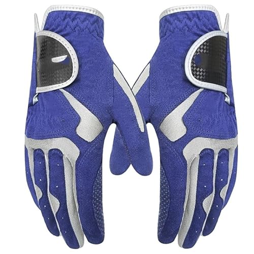 Golfhandschuhe 1 stück Golfhandschuhe Herren Professionelle Atmungsaktiv Blau Weiß Weicher Stoff Links Rechts Sport Rutschfester Handschuh for Golfer Geschenk Golfhandschuhe Damen(1pair Blue,X-Large X von MAYANGYANG