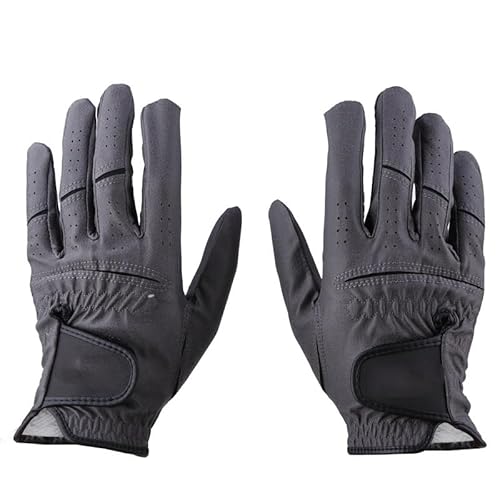 Golfhandschuhe Golfhandschuhe Herrenhandschuh for linke/rechte Hand, 2 Farben, weich, weiß, dunkelgrau, Swing-Putting-Trainingspartikel, atmungsaktive Handschuhe Golfhandschuhe Damen(1 pair Dark Grey, von MAYANGYANG