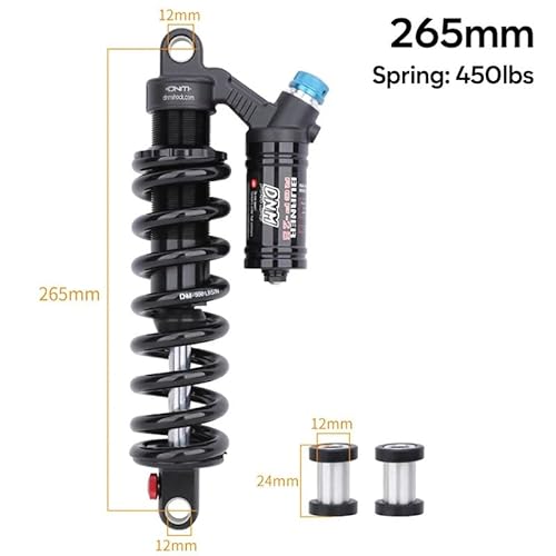 MAYANGYANG Fahrradstoßdämpfer Fahrrad-Hinterradstoßdämpfer 165/190/200/210/220/240/265 mm Federaufhängung MTB-Bergfahrrad-Stoßdämpfer mit 550lbs Spule Fahrrad federung(265mmx450lbs) von MAYANGYANG