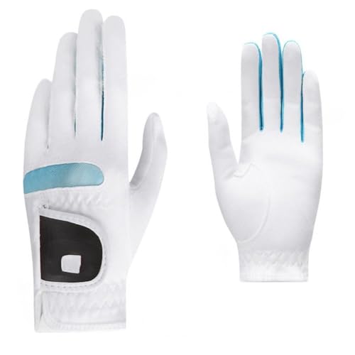 MAYANGYANG Golfhandschuhe 1 Paar Damen-Golfhandschuhe, rutschfest, atmungsaktiv, Mikrofaser-Leder, Linke und rechte Hand, Golf-Zubehör Golfhandschuhe Damen(White,20) von MAYANGYANG