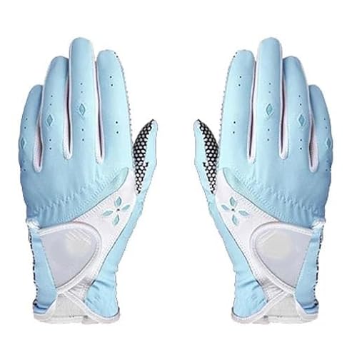 MAYANGYANG Golfhandschuhe 1 Paar Frauen Golf Handschuhe Weiche Atmungsaktive mit Nicht-Rutsch Partikel Outdoor Sport Zubehör Golfhandschuhe Damen(Blue,18) von MAYANGYANG