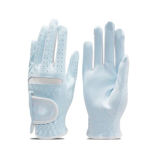 MAYANGYANG Golfhandschuhe 1 Paar Golf Handschuhe Frauen Weiche Faser Atmungsaktive Blau Anti-Slip Linke Und Rechte Hand Sport Golfhandschuhe Damen(17 Small) von MAYANGYANG