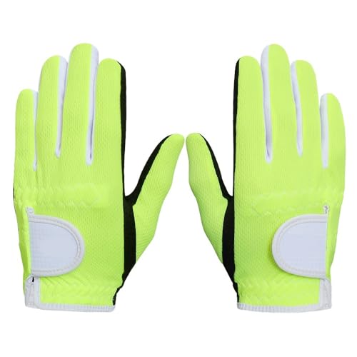 MAYANGYANG Golfhandschuhe 1 Paar Golf Handschuhe Kinder Junior Kinder Linken Hand Rechte Hand Regen Grip Mesh rutschfeste Micro Weiche Faser Golfhandschuhe Damen(Green,1) von MAYANGYANG