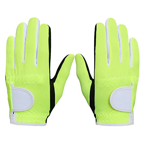 MAYANGYANG Golfhandschuhe 1 Pair Golfhandschuhe Kinder Junior Kinder gelassene rechte Hand Regen Griff 3D Leistung Mesh rutschfeste Micro Weiche Faser Golfhandschuhe Damen(Green,XL) von MAYANGYANG