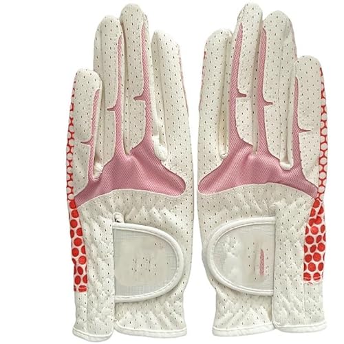 MAYANGYANG Golfhandschuhe Golfhandschuhe for Damen, atmungsaktiv, Rutschfester Aufdruck, for alle Vier Jahreszeiten (Hände) Golfhandschuhe Damen(Pink,19) von MAYANGYANG