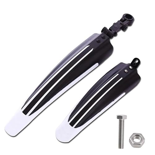 Schutzbleche Mountainbike 2 stücke Fahrrad Kotflügel Splash Fender Schutz Set Mountainbike Hinten Vorne Kotflügel Radfahren Reiten Zubehör for 20/22/24/26 Zoll Fahrrad Schutzblech(Black white) von MAYANGYANG