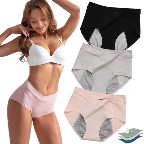 MAYNUO Everdriess Leakproof Damenunterwäsche - Everdriess Leakproof Panties für über 60er Inkontinenz Leakproof Panties, Inkontinenzunterwäsche für Frauen (3Stück-A,2XL (60-70KG)) von MAYNUO