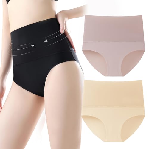 MAYNUO Shecurve 3-Pack High Waisted Tummy Control Briefs,Shape Wear High Waisted Tummy Control No Show Briefs für Frauen, Nahtlose Hüfte Heben & tummycontrol Höschen (2Stück-C,M (40-50kg)) von MAYNUO