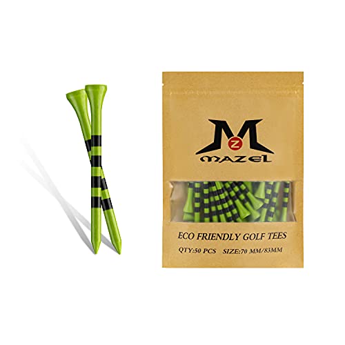 MAZEL Golf-Tees aus Holz, 50 Stück (grün, 7,5 cm + 8,9 cm) von MAZEL