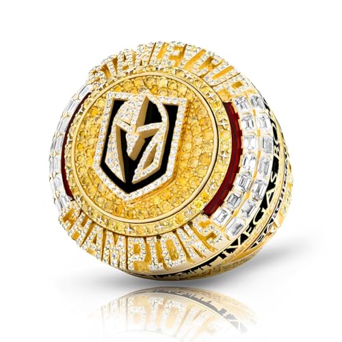 MCBEAN 2023 Puck Championship Ring Replik Stanley Cup Champ Rings Vegas Golden Knights NHL Geschenke für Männer Frauen Jungen, Eishockey-Dekorationen Erinnerungsstücke,14# von MCBEAN