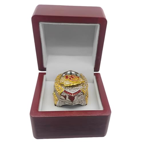 MCBEAN 2024 KC Championship Ring Rugby MVP Ringe 58. Super Bowl Souvenir Sammlerstücke Geschenk für Männer Vater Freund Chiefs Fans Fußballliebhaber,10# von MCBEAN