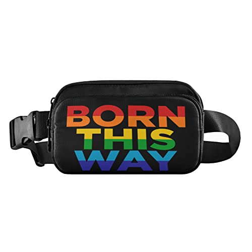 Gay Pride Born This Way Bauchtasche für Damen und Herren, Crossbody-Gürteltasche, modische Hüfttaschen, Geldbörse mit verstellbarem Riemen, Bauchtaschen für Outdoor, Workout, Reisen, 01#, Large von MCHIVER