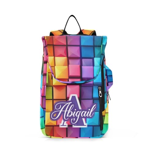 MCHIVER Bunte quadratische Tennis-Tasche für Männer und Frauen, personalisierter Tennis-Rucksack für 2 Schläger, Padel-Sport-Rucksäcke, 30 x 20 x 43,5 cm von MCHIVER