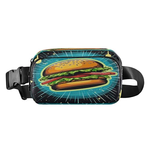 MCHIVER Hamburger Planets Bauchtasche für Damen und Herren, Crossbody-Gürteltasche, modische Hüfttasche, Geldbörse mit verstellbarem Riemen, Reise-Brusttasche für Teenager, Mädchen, Jungen, von MCHIVER