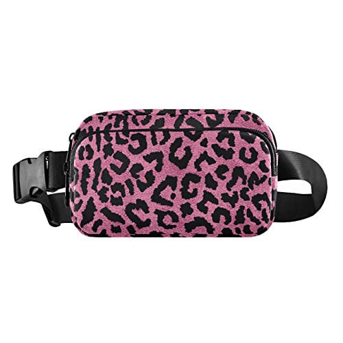 Niedliche Rosen-Leoparden-Bauchtasche für Damen und Herren, Crossbody-Gürteltasche, modische Hüfttaschen, Geldbörse mit verstellbarem Riemen, Hüfttasche für Outdoor, Einkaufen, Reisen, 13#, Large von MCHIVER