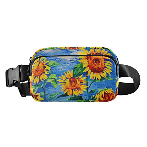 Sonnenblumen-Garten-Bauchtasche für Damen und Herren, Crossbody-Gürteltasche, modische Gürteltasche, Geldbörse mit verstellbarem Riemen, Bauchtaschen für Outdoor, Einkaufen, Reisen, Mehrfarbig, Large von MCHIVER