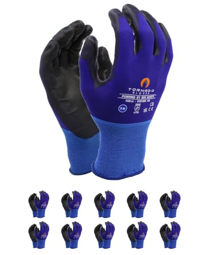 MCR Safety CONTOUR AIR/Premium Montage-Handschuhe/Größe 9, 10 Paar/Blau/Höchste Qualität/Montagehandschuhe/Made in USA/Handschuhe Arbeitshandschuhe von MCR Safety