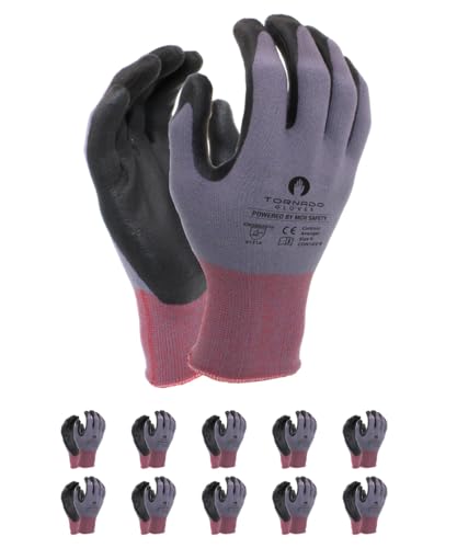 MCR Safety CONTOUR AVENGER/Premium Montage-Handschuhe/Größe 7, 10 Paar/Grau/Höchste Qualität/Montagehandschuhe/Starker Griff/Handschuhe Arbeitshandschuhe von MCR Safety