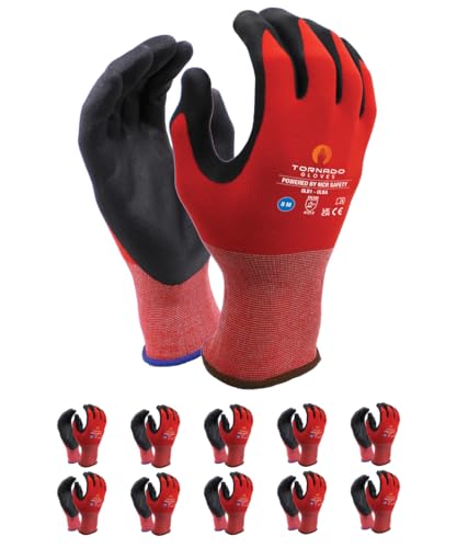 MCR Safety CONTOUR OLBA/Premium Montage-Handschuhe/Größe 8, 10 Paar/Rot/Höchste Qualität/Montagehandschuhe/Handschuhe Arbeitshandschuhe von MCR Safety