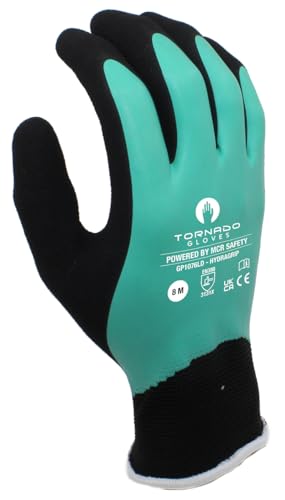 MCR Tornado HydraGrip Monta-Handschuhe/Schutzhandschuhe mit einer doppelten Latexbeschichtung/Größe 08, 1 Paar/Extrem weich und flexibel/Stärke 13/ Hochgradig wasserabweisend/Arbeitshandschuhe von MCR Safety