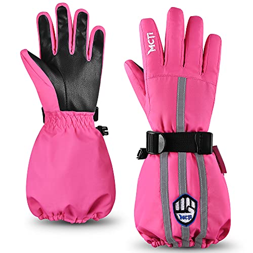 MCTi Kinder Skihandschuhe Wasserdicht Warm Schnee Winter Handschuhe Lange Stulpe Fleece gefüttert mit reflektierendem Riemen Jungen Mädchen MCTi Kinder Skihandschuhe Wasserdicht Warm Schnee Winter Handschuhe Lange Stulpe Fleece gefüttert mit reflektierendem Riemen Jungen Mädchen von MCTi