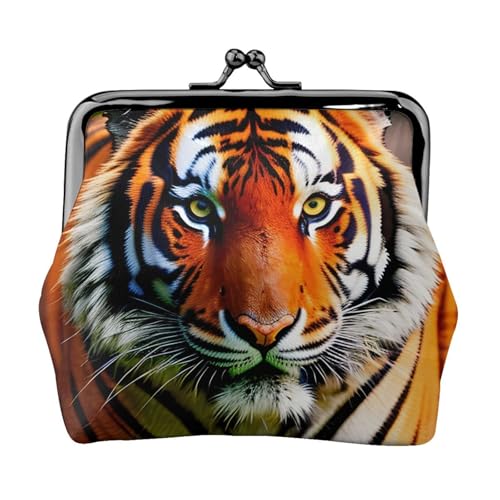 Kleine Make-up-Tasche mit Tigerstreifen, orangefarbenes Muster, für Geldbörse, tragbare Mini-Kosmetiktaschen, für Fitnessstudio und den täglichen Gebrauch, Schwarz , Einheitsgröße, Münztasche von MDATT