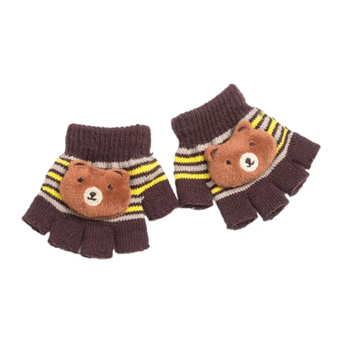 MDHQ Halbfinger-Handschuhe für Kinder, handgewebt, atmungsaktiv, dicke Fäustlinge, Unisex, Baby-Handhandschuhe von MDHQ