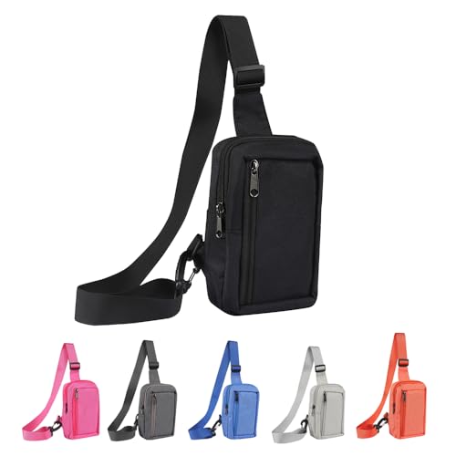 Brusttasche Herren Sling Bag, Handy Umhängetasche Herren Klein, Verstellbarer Rucksackgurt Sling Bag Herren Brusttasche Klein Handy Schultertasche Umhängetasche Herren Crossbody Rucksack, Schwarz Brusttasche Herren Sling Bag, Handy Umhängetasche Herren Klein, Verstellbarer Rucksackgurt Sling Bag Herren Brusttasche Klein Handy Schultertasche Umhängetasche Herren Crossbody Rucksack, Schwarz von MDJYMYZ