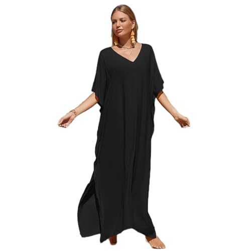 MEAKTSMI Damen Strand Kaftan Kleid Kurzärmelig Badeanzug Strand Kaftan Kleid In Voller Länge von MEAKTSMI