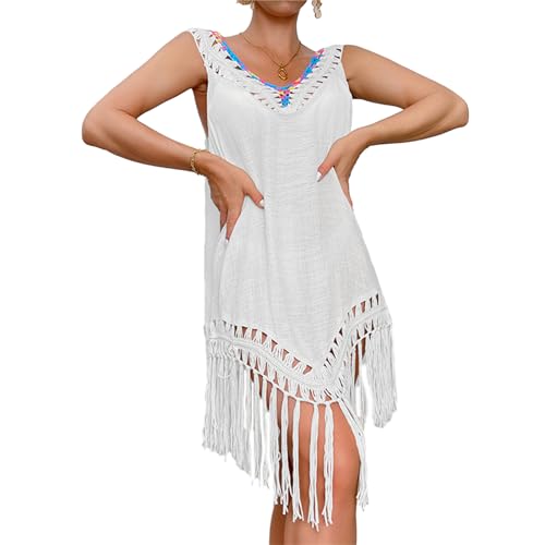 MEAKTSMI Frauen Badeanzug Beachwear Schlaf Shirt Hohl Out Häkeln Badeanzug Häkeln Coverups Bademode Bikinis Kleid von MEAKTSMI