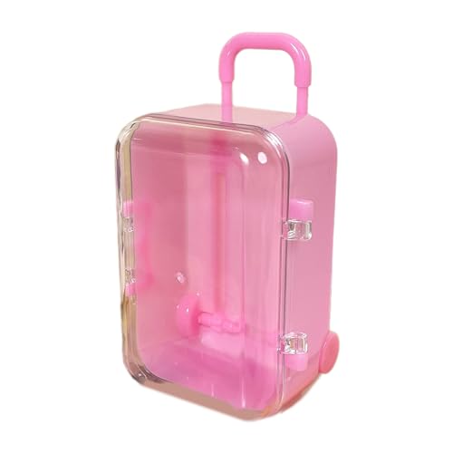 MEAKTSMI Koffer Form Lippenstift Tasche Frauen Kleine Karte Gepäck Aufbewahrungsbox Puppen Zubehör Miniatur Trolley Koffer Reise von MEAKTSMI