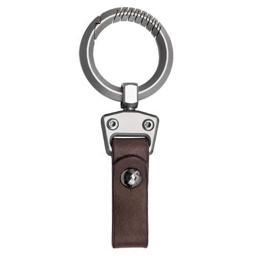 MEAKTSMI Titanlegierung Ringe Leder Auto Schlüsselanhänger Clip Behänge Schnalle Heavy Duty Gürtel Clip Karabiner Schlüsselhalter Geschenk Für Männer von MEAKTSMI