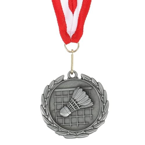 MECCANIXITY Badminton-Medaille, 5,1 cm, Iron Award Medaille mit Nackenband für Teamsportspiele, Wettbewerbe, Partygeschenke von MECCANIXITY