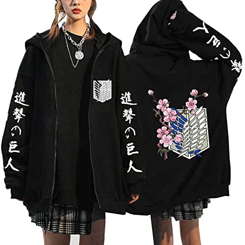 MEDM Angriff Auf Titan Sweatshirts Japanische Anime Shegeki Nein Kyojin Hoodies Harajuku Frauen Jacke Kleidung Cartoon Streetwear Unisex-style1||XXL von MEDM