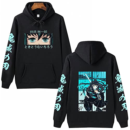MEDM Anime Dämon Slayer Hoodie Pullovers Sweatshirts Muichiro Tokito Grafik Gedruckt Tops Casual Hip Hop Streetwear-style7||S von MEDM