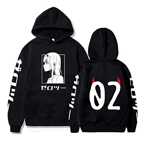 MEDM Anime Darling Im Franxx Zero Two Hip Hop Manga Hoodie Japanische Streetwear Frauen Männer Frühling Und Herbst Hoodies Sweatshirts von MEDM