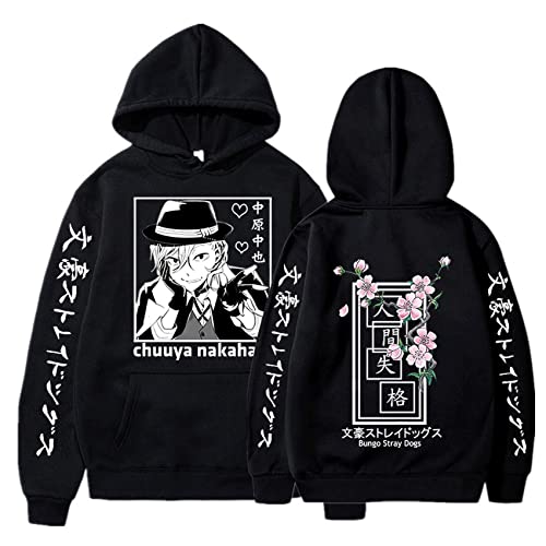 MEDM Bungo Streuner Hunde Anime Hoodie Chuuya Nakahara Sweatshirts Übergroße Harajuku Herren Hoodie Langarm Pullover Herrenkleidung-Black||S MEDM Bungo Streuner Hunde Anime Hoodie Chuuya Nakahara Sweatshirts Übergroße Harajuku Herren Hoodie Langarm Pullover Herrenkleidung-Black||S von MEDM