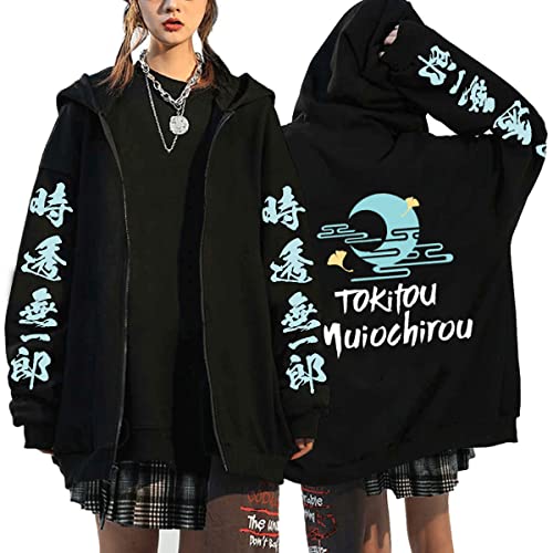 MEDM Demon Slayer Zip Hoodies New Long Sleeping Sweater Pullover Tops Anime -Modus Tokito Muichiro Reißverschluss Streetwear -Jacken Streetwear Jackets-style4||L von MEDM