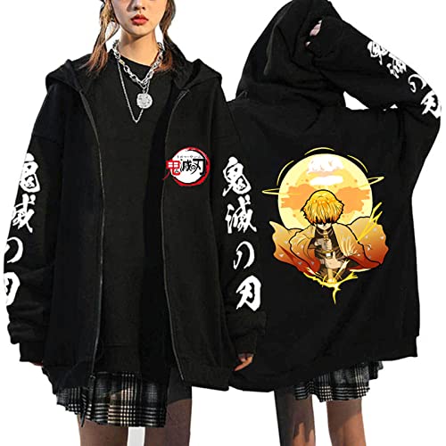 MEDM Manga Dämon Slayer Reißverschluss Up Hoodie Kimetsu No Yaiba Sweatshirt Rengoku Anime Uzui Tanjiro Inosuke Zenitsu Nezuko Zipper Jacken-style4||S von MEDM